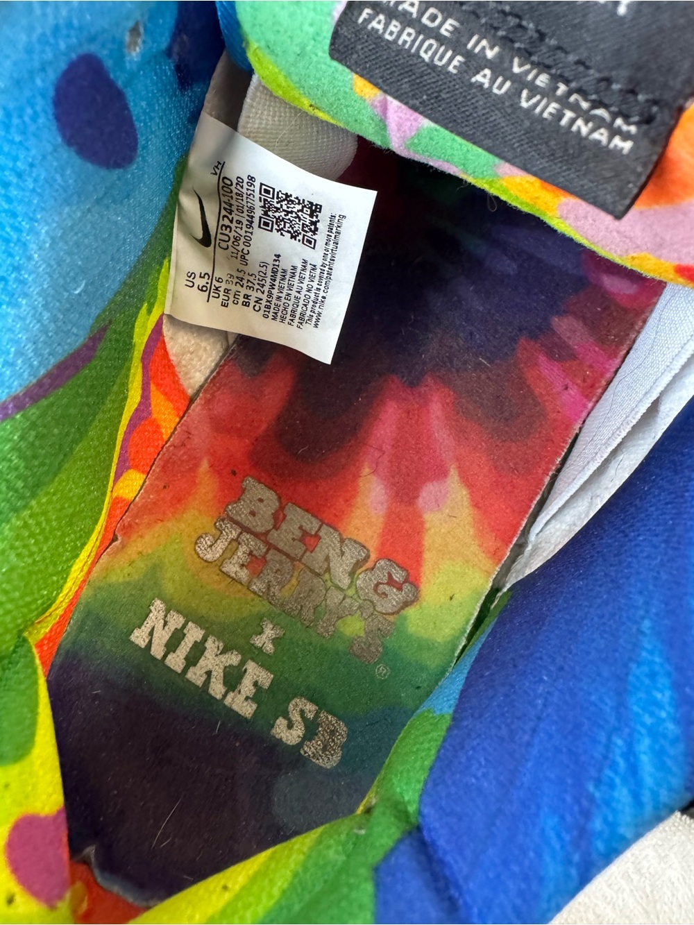 Nike Dunk Low SE - Blue, Yellow, Green & Black Cow Print - Picture 6 of 9